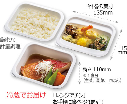 冷蔵でお届け!レンジでチンでお手軽に食べられます